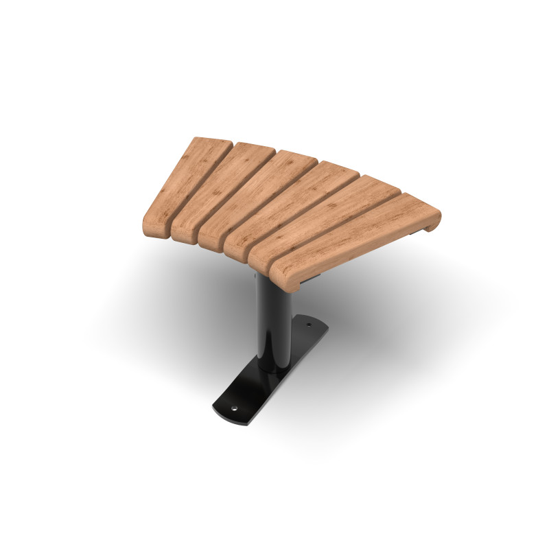 HAGS Curved Bench 45° Sofiero Thermo Standard - Freestanding (Colour: Black)