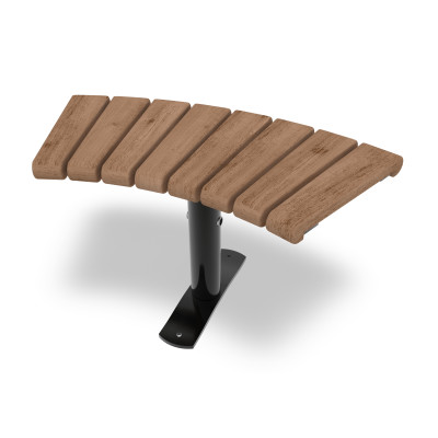 HAGS Curved Bench 45° Sofiero Thermo Standard - Freestanding (Colour: Black)