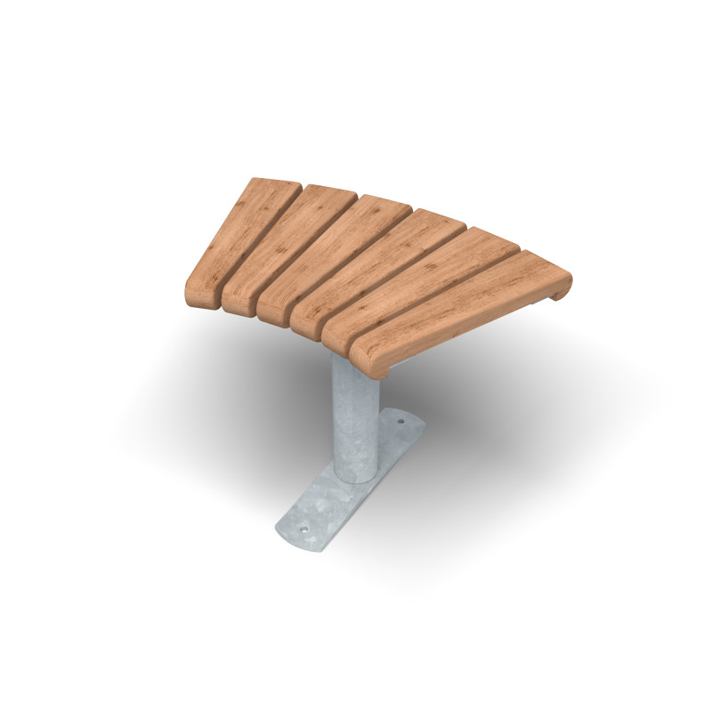 HAGS Curved Bench 45° Sofiero Thermo Standard - Freestanding (Colour: Galvanized)