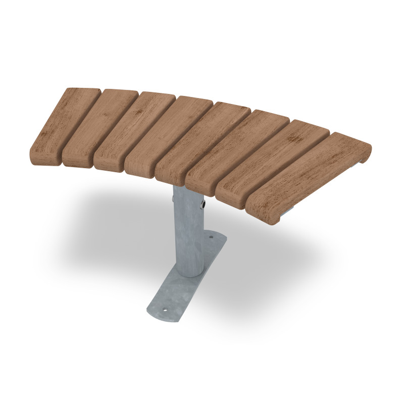 HAGS Curved Bench 45° Sofiero Thermo Standard - Freestanding (Colour: Galvanized)