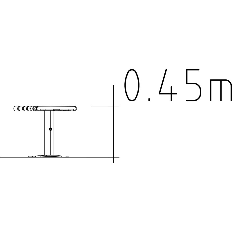 HAGS Curved Bench 45° Sofiero Thermo Standard - Freestanding (Colour: Galvanized)