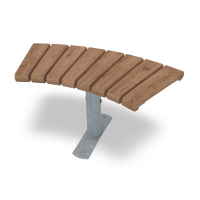 HAGS Curved Bench 45° Sofiero Thermo Standard - Freestanding (Colour: Galvanized)