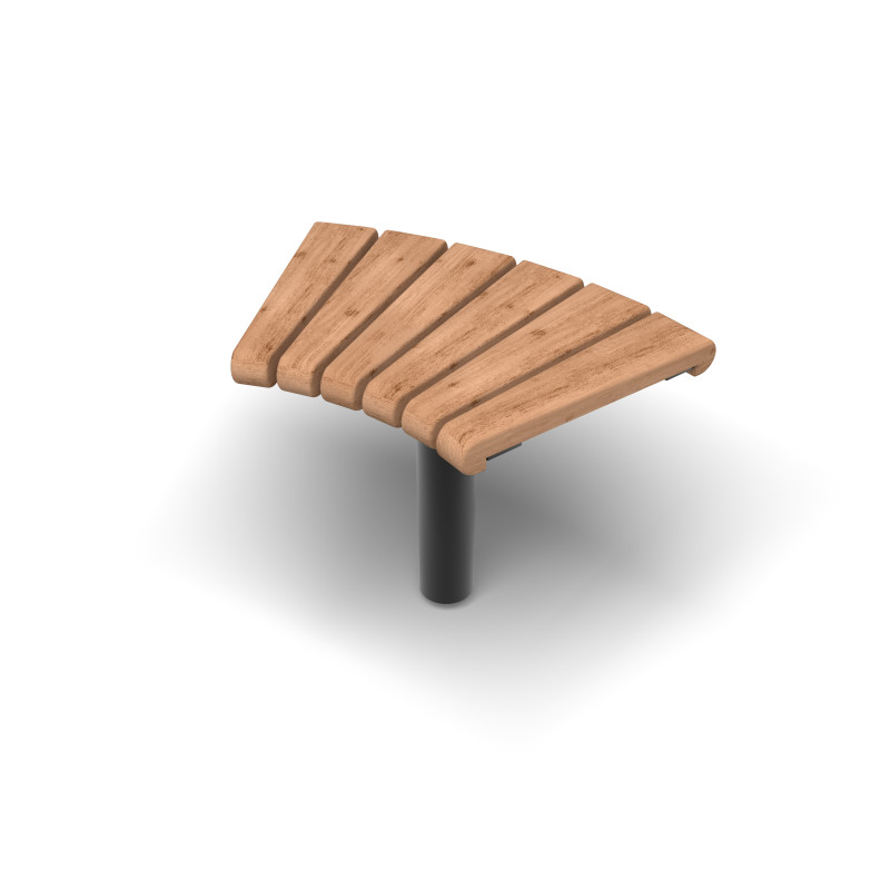 HAGS Curved Bench 45° Sofiero Thermo Standard - For Concreting (Colour: Black)