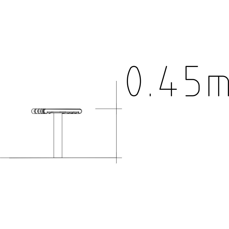 HAGS Curved Bench 45° Sofiero Thermo Standard - For Concreting (Colour: Black)