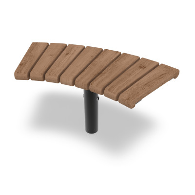 HAGS Curved Bench 45° Sofiero Thermo Standard - For Concreting (Colour: Black)