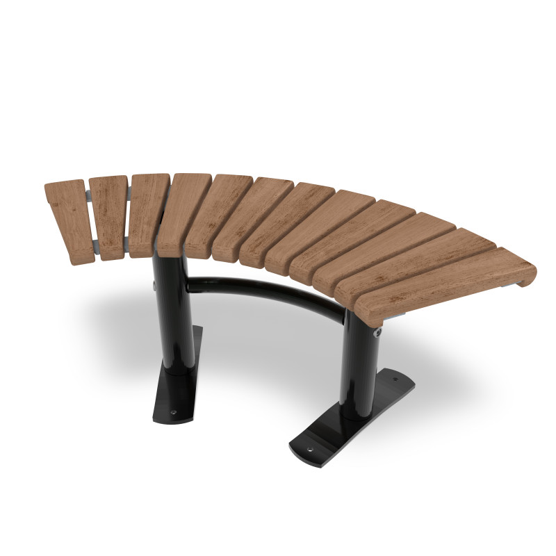 HAGS Curved Bench 90° Sofiero Thermo Standard - Freestanding (Colour: Black)