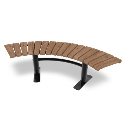 HAGS Curved Bench 90° Sofiero Thermo Standard - Freestanding (Colour: Black)