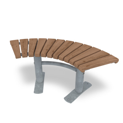 HAGS Curved Bench 90° Sofiero Thermo Standard - Freestanding (Colour: Galvanized)