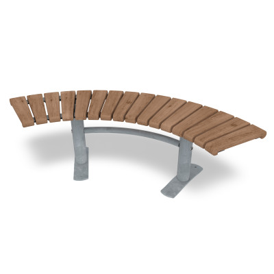 HAGS Curved Bench 90° Sofiero Thermo Standard - Freestanding (Colour: Galvanized)