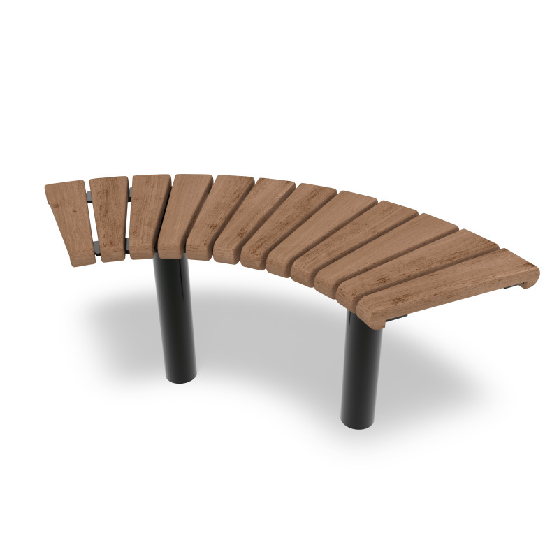 HAGS Curved Bench 90° Sofiero Thermo Standard - For Concreting (Colour: Black)