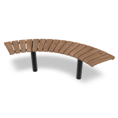 HAGS Curved Bench 90° Sofiero Thermo Standard - For Concreting (Colour: Black)