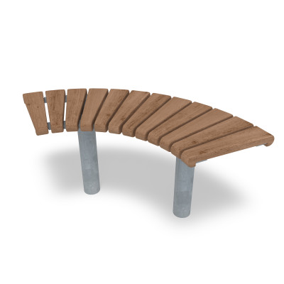 HAGS Curved Bench 90° Sofiero Thermo Standard - For Concreting (Colour: Galvanized)