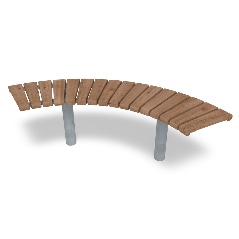 HAGS Curved Bench 90° Sofiero Thermo Standard - For Concreting (Colour: Galvanized)