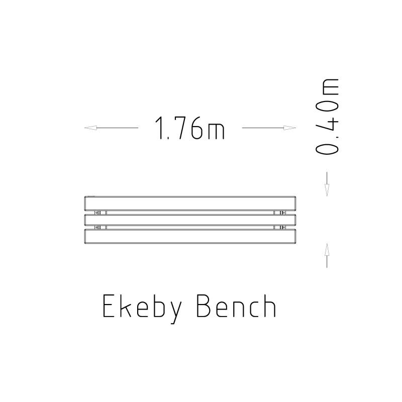 HAGS Ekeby Standard Wall-Mounted Bench (Color: Dark Brown/Galvanized) (8098582)
