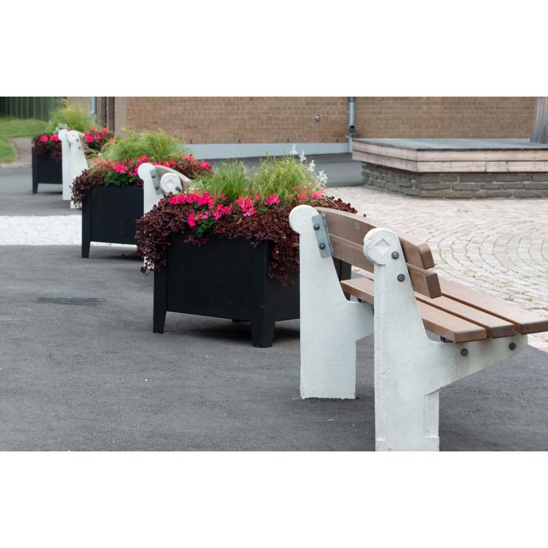 HAGS Brahe Standard Park Bench (Color: Dark Brown | Concrete Foundation) (8042472)