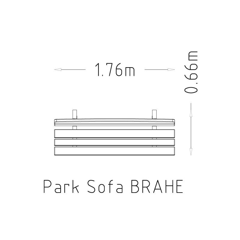 HAGS Brahe Standard Park Bench (Color: Dark Brown | Concrete Foundation) (8042472)