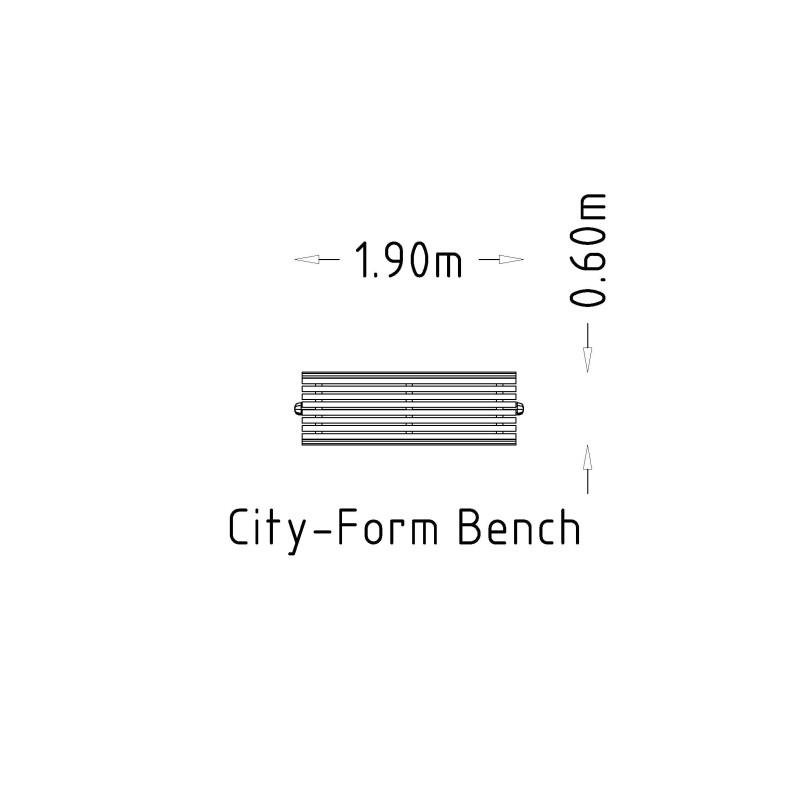 HAGS City-Form Standard Park Bench for Setting in Concrete (Color: Brown/Black) (8037067)