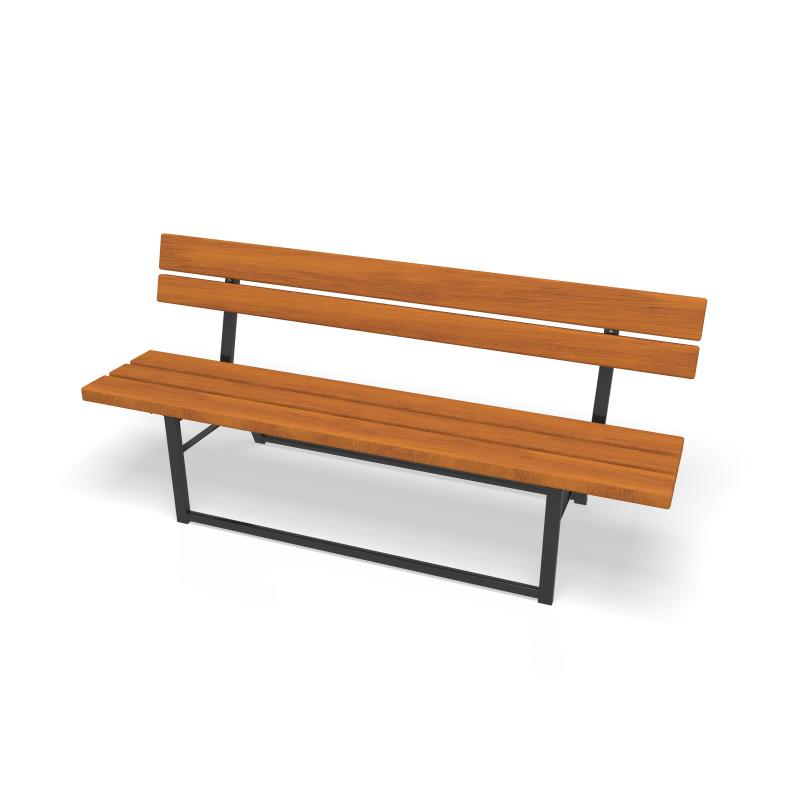HAGS Ekeby Hardwood Standard Park Bench Front view