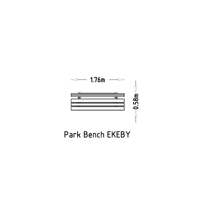 HAGS Ekeby Hardwood Standard Park Bench (Color: Black | Hardwood) (8097518)