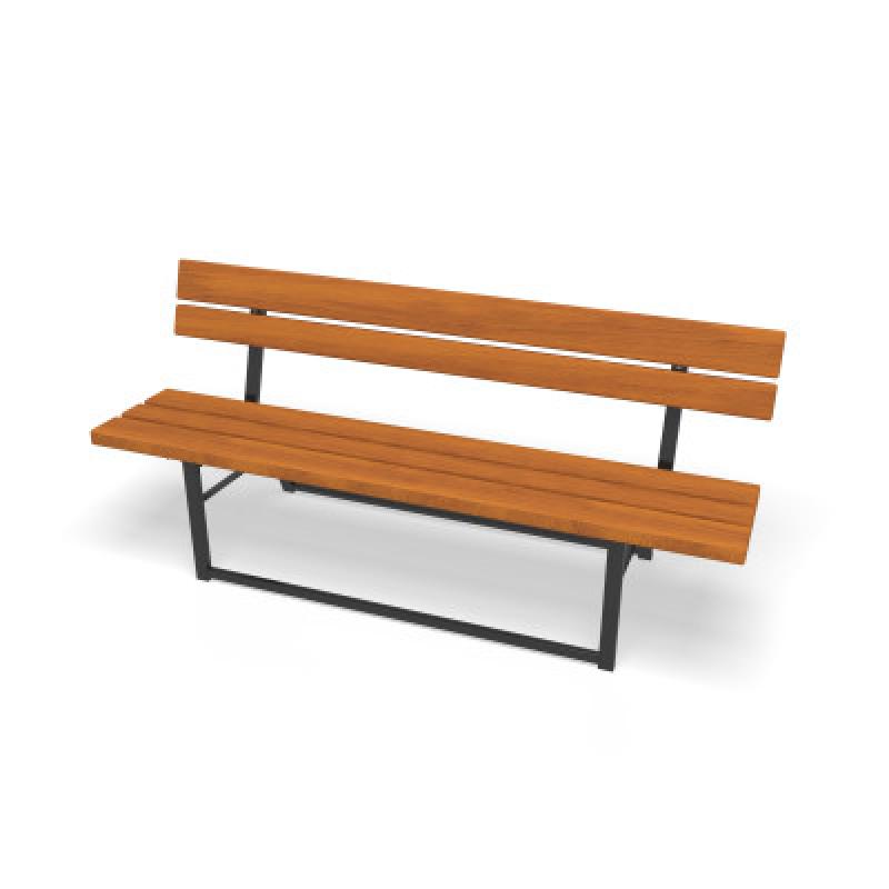 HAGS Ekeby Hardwood Standard Park Bench (Color: Black | Hardwood) (8097518)