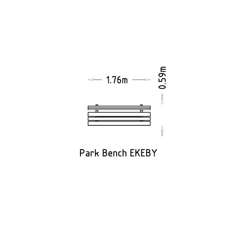 HAGS Ekeby Standard Hardwood Park Bench (Finish: Galvanized | Hardwood) (8058442)