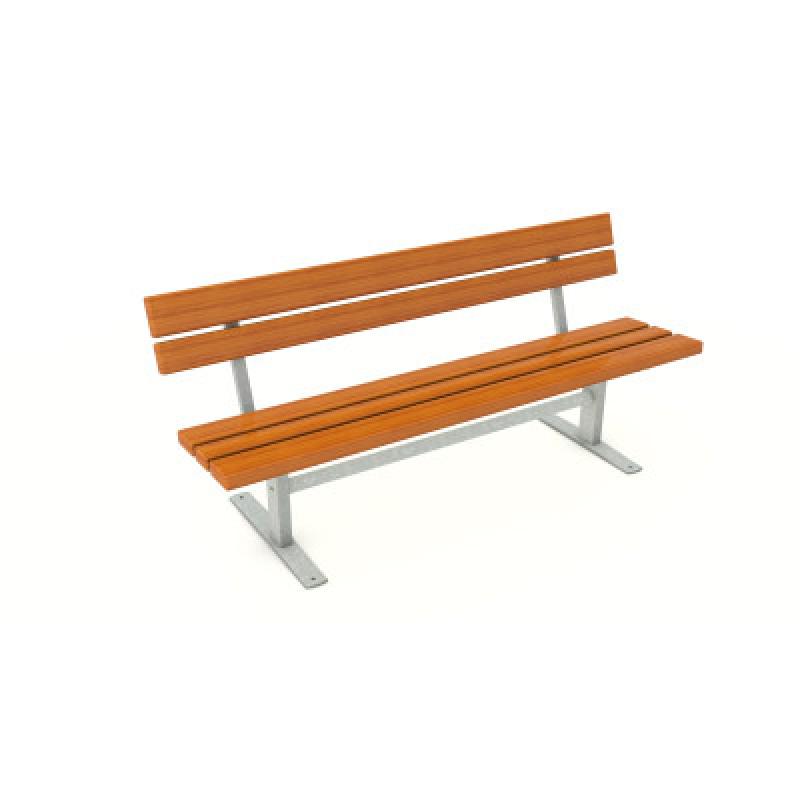 HAGS Ekeby Standard Hardwood Park Bench (Finish: Galvanized | Hardwood) (8058442)