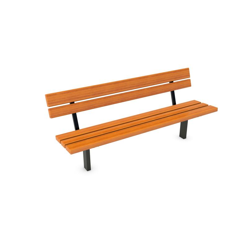 HAGS Ekeby Hardwood Standard Park Bench for Setting in Concrete Front view