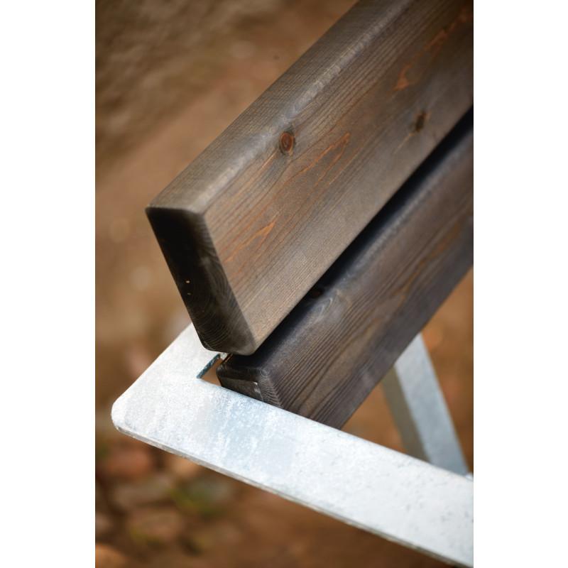 HAGS Ekeby Hardwood Standard Park Bench for Setting in Concrete (Color: Black | Hardwood) (8058458)