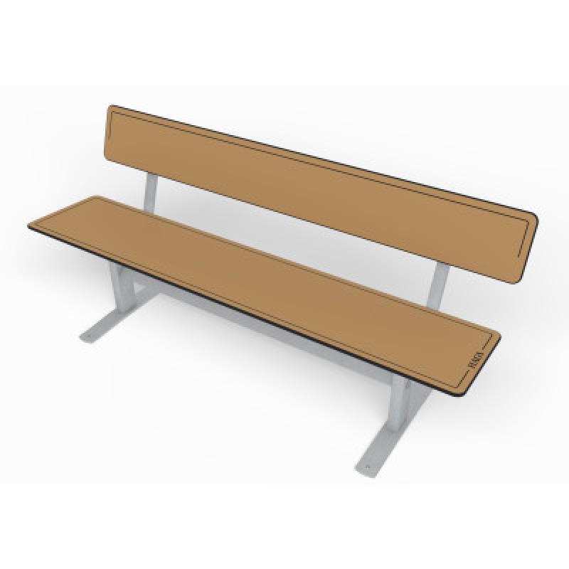 HAGS Ekeby HPL Standard Park Bench (Color: Beige/Galvanized) (8101289)
