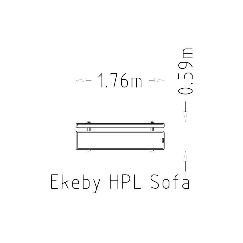HAGS Ekeby HPL Standard Park Bench (Color: Grey/Galvanized) (8101288)