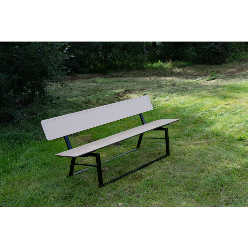 HAGS Ekeby HPL Standard Stackable Park Bench (Color: Beige/Black) (8101557)