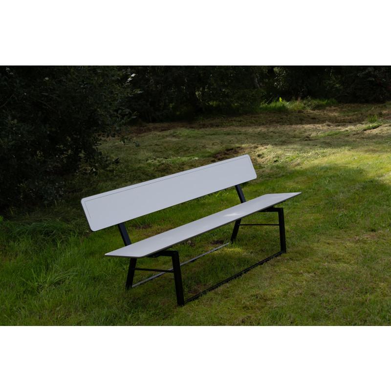 HAGS Ekeby HPL Standard Stackable Park Bench (Color: Grey/Black) (8101556)
