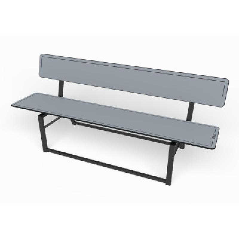 HAGS Ekeby HPL Standard Stackable Park Bench (Color: Grey/Black) (8101556)