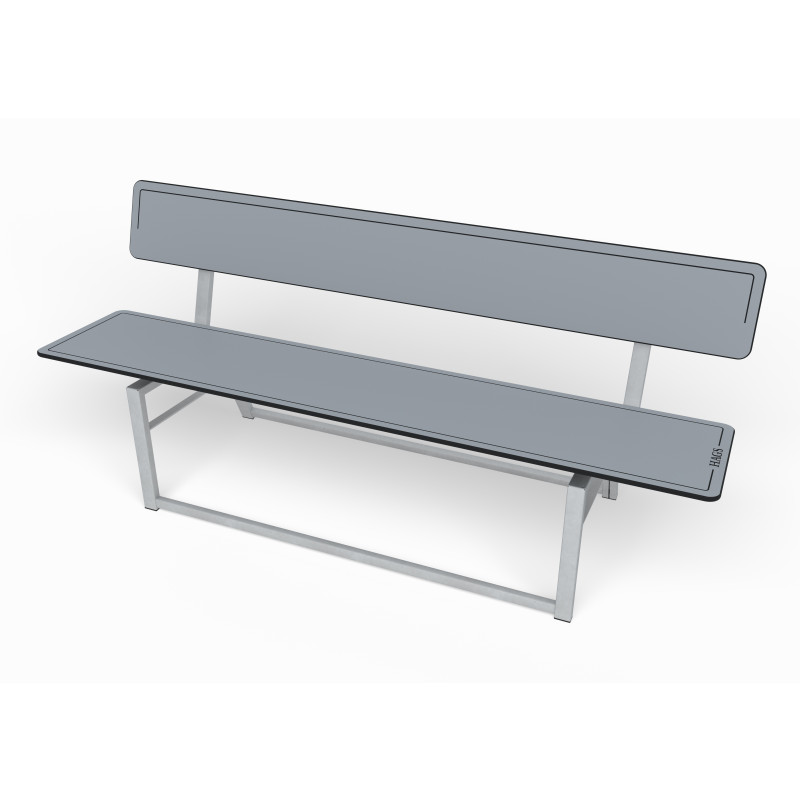 HAGS Ekeby HPL Standard Stackable Park Bench (Color: Grey/Galvanized) (8101559)
