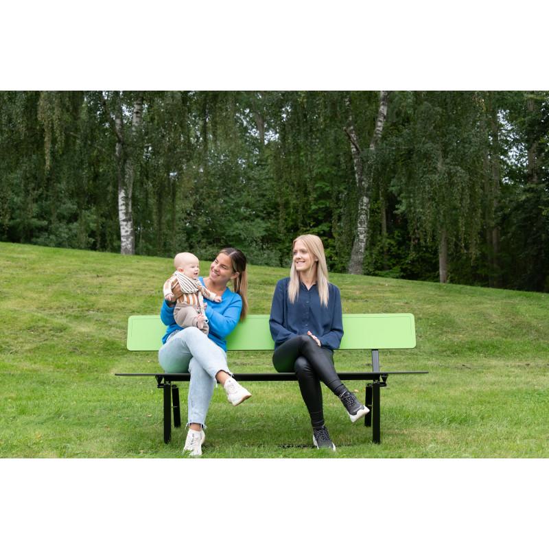 HAGS Ekeby HPL Standard Stackable Park Bench (Color: Green/Black) (8101555)