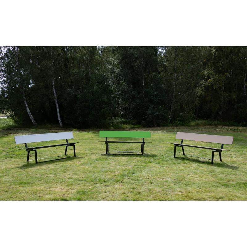 HAGS Ekeby HPL Standard Stackable Park Bench (Color: Green/Black) (8101555)
