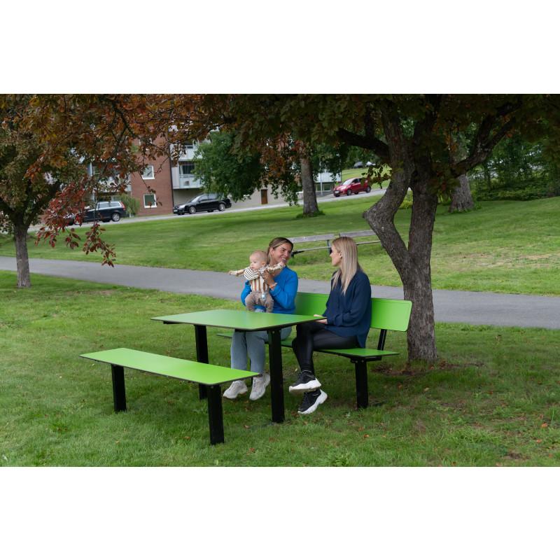 HAGS Ekeby HPL Standard Stackable Park Bench (Color: Green/Black) (8101555)