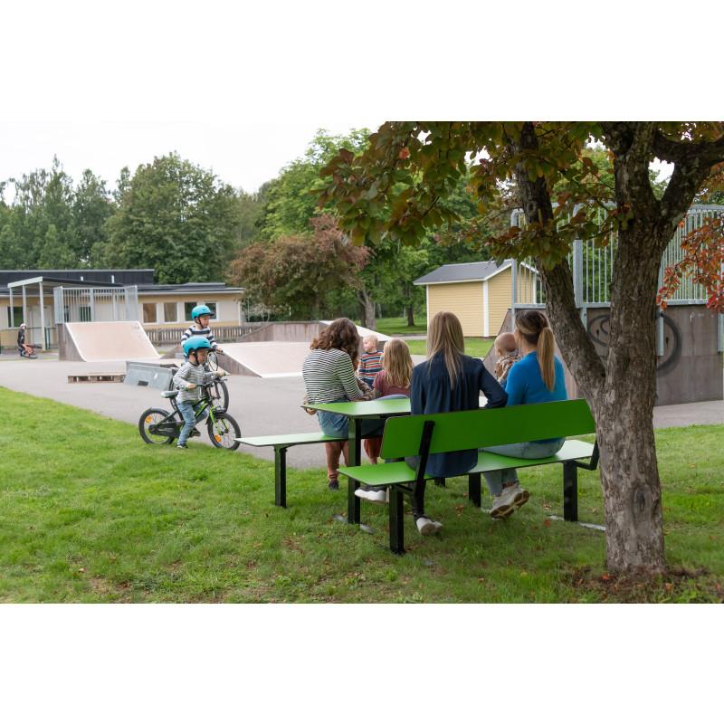 HAGS Ekeby HPL Standard Stackable Park Bench (Color: Green/Black) (8101555)