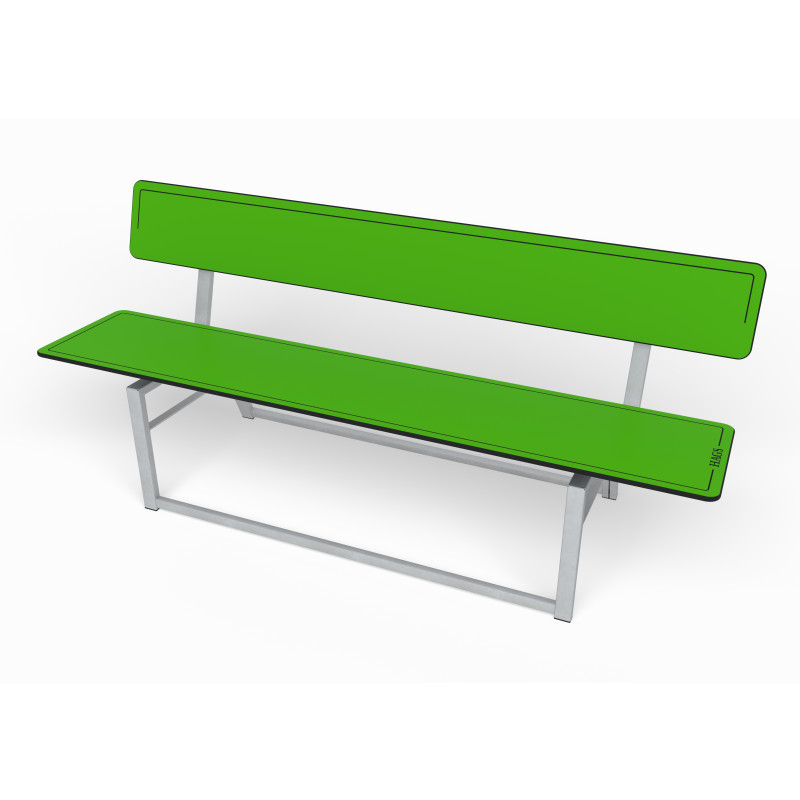 HAGS Ekeby HPL Standard Stackable Park Bench (Color: Green/Galvanized) (8101558)