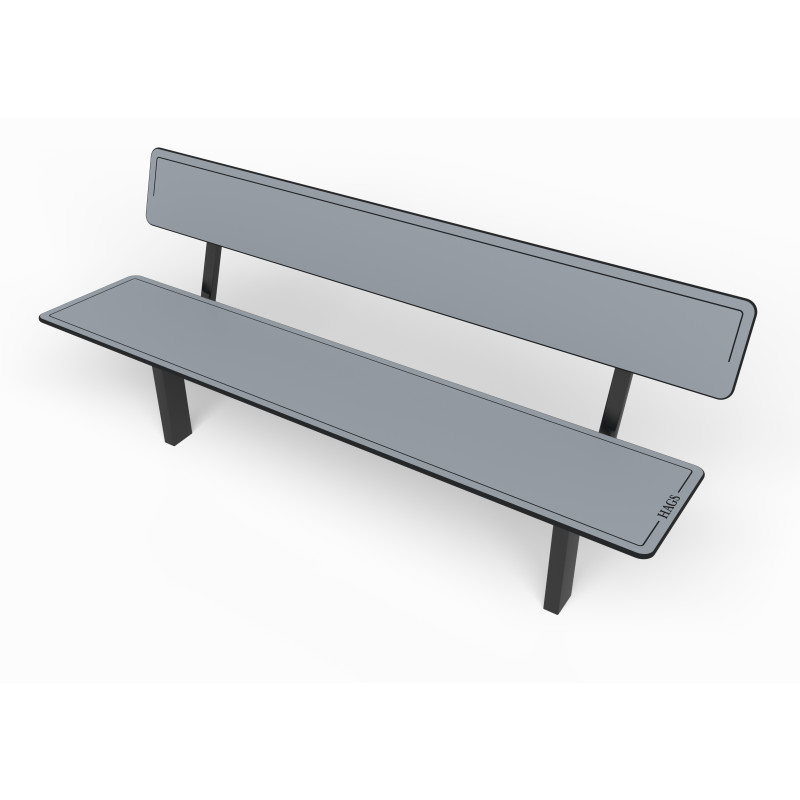 HAGS Ekeby HPL Standard Park Bench for Setting in Concrete (Color: Grey/Black) (8101266)