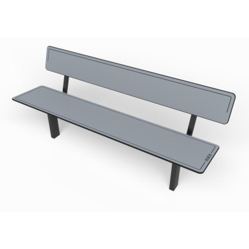 HAGS Ekeby HPL Standard Park Bench for Setting in Concrete (Color: Grey/Black) (8101266)