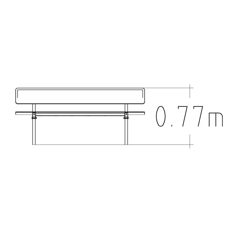 HAGS Ekeby HPL Standard Park Bench for Setting in Concrete (Color: Grey/Galvanized) (8101269)