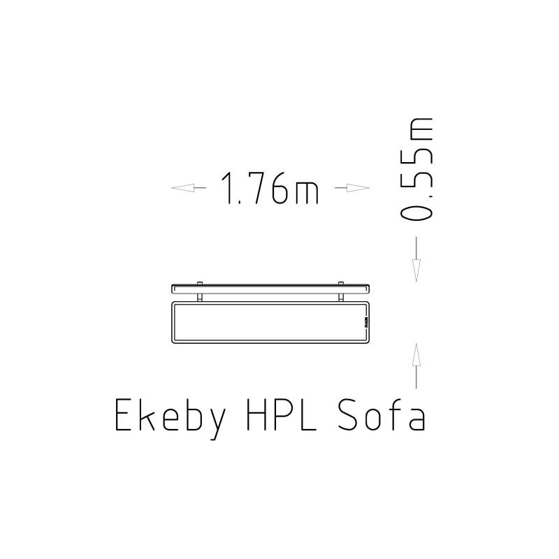 HAGS Ekeby HPL Standard Park Bench for Setting in Concrete (Color: Grey/Galvanized) (8101269)
