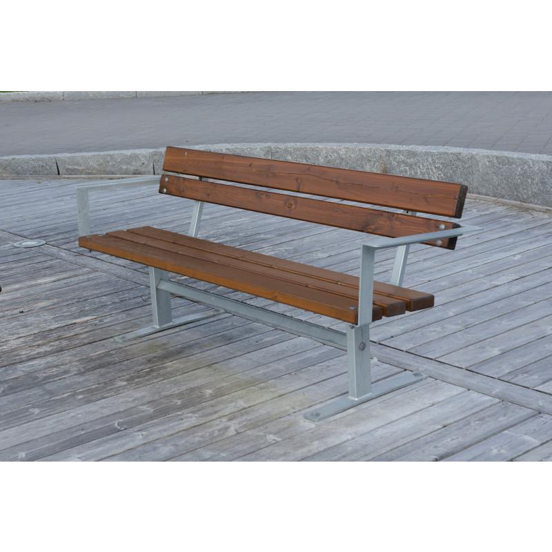 HAGS Ekeby Standard Park Bench (Color: Brown/Galvanized) (8037007)