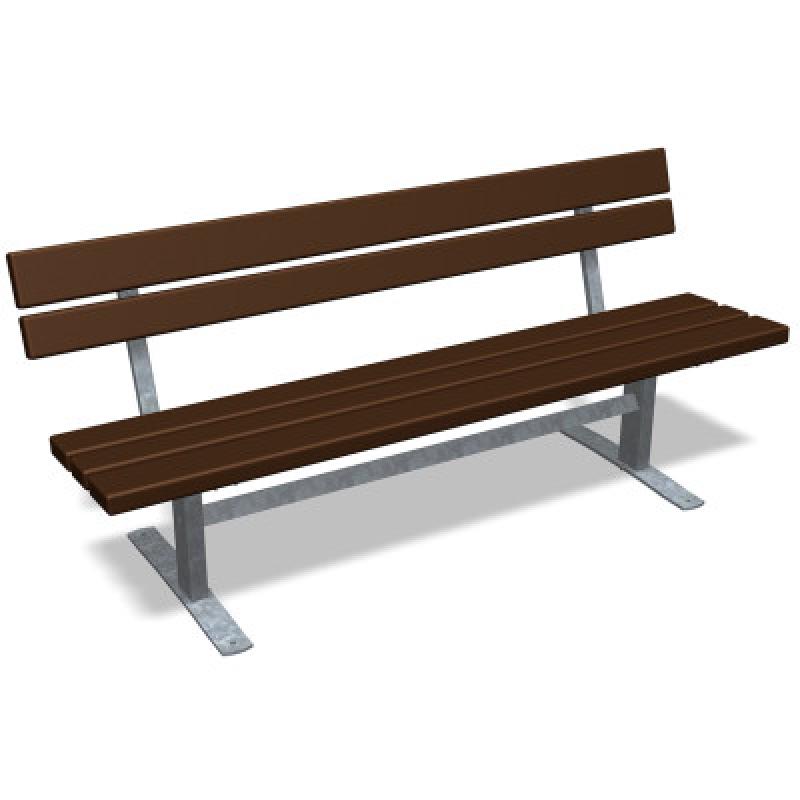 HAGS Ekeby Standard Park Bench (Color: Galvanized | Recycled Plastic) (8064306)