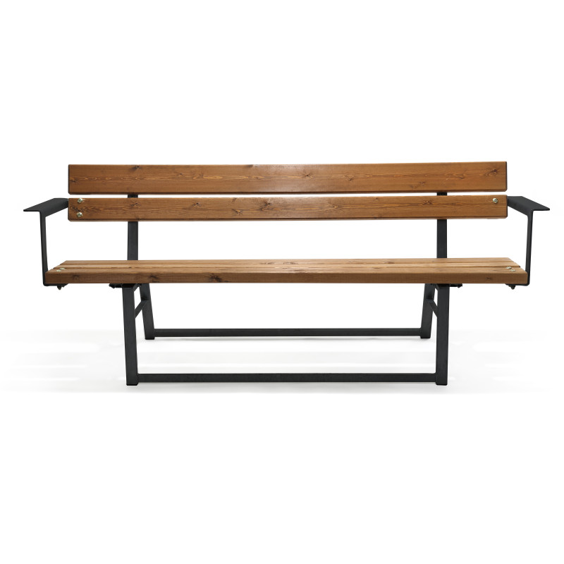 HAGS Ekeby Standard Stackable Park Bench (Color: Brown/Black) (8043054)