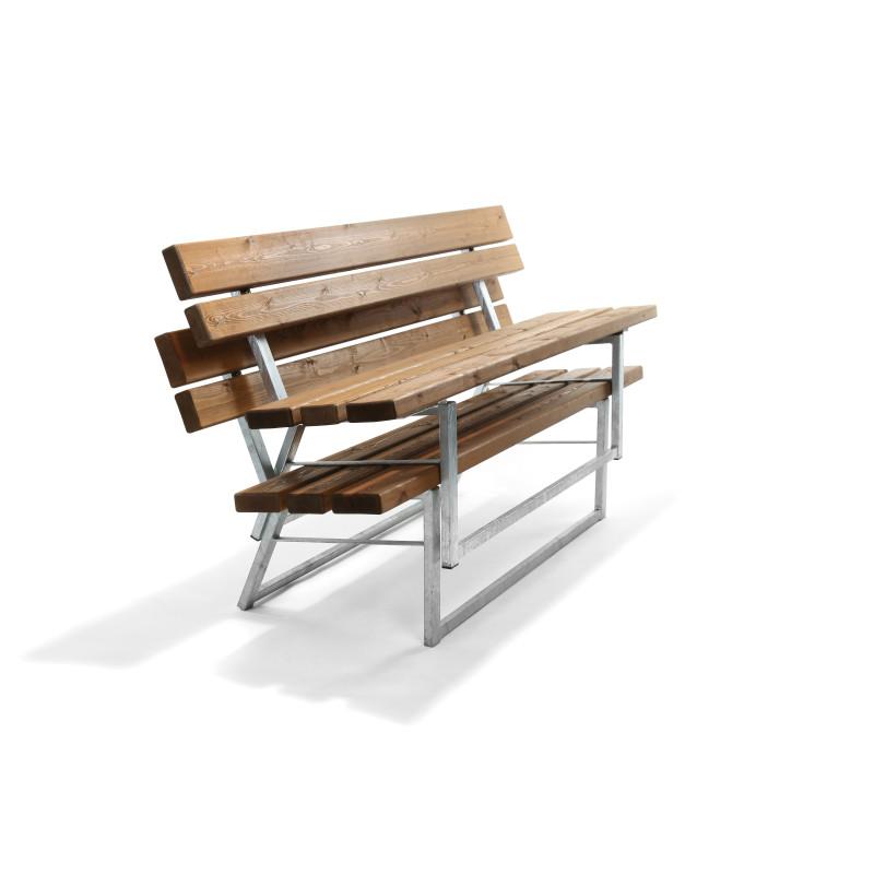 HAGS Ekeby Standard Stackable Park Bench (Color: Brown/Galvanized) (8042424)