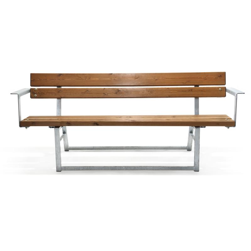 HAGS Ekeby Standard Stackable Park Bench (Color: Brown/Galvanized) (8042424)