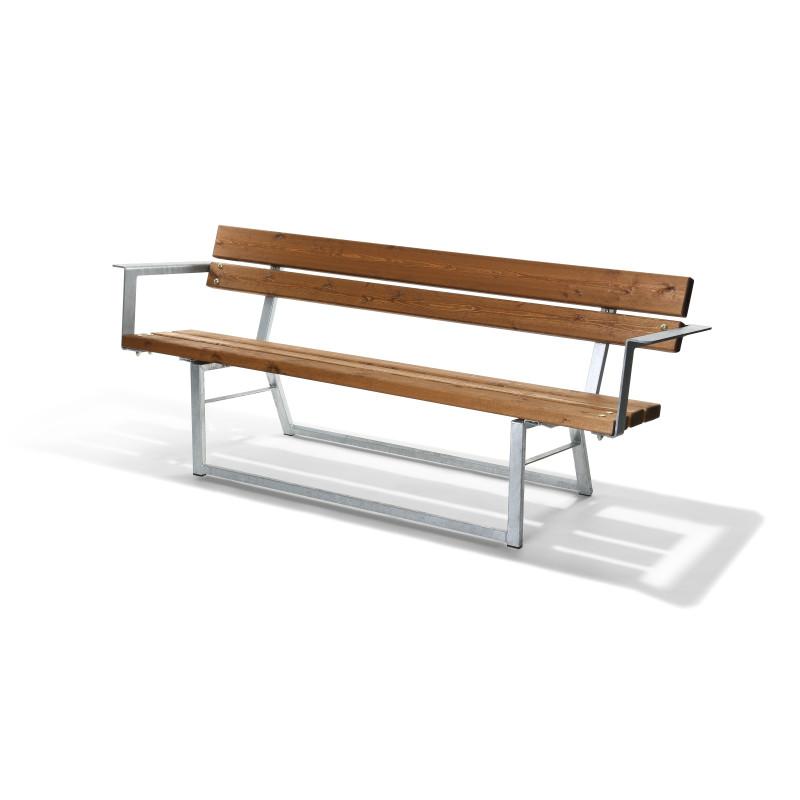 HAGS Ekeby Standard Stackable Park Bench (Color: Brown/Galvanized) (8042424)