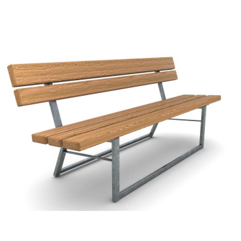 HAGS Ekeby Standard Stackable Park Bench (Color: Brown/Galvanized) (8042424)